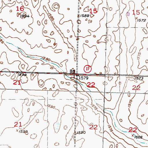 Topographic Map of Township of Ensign, ND