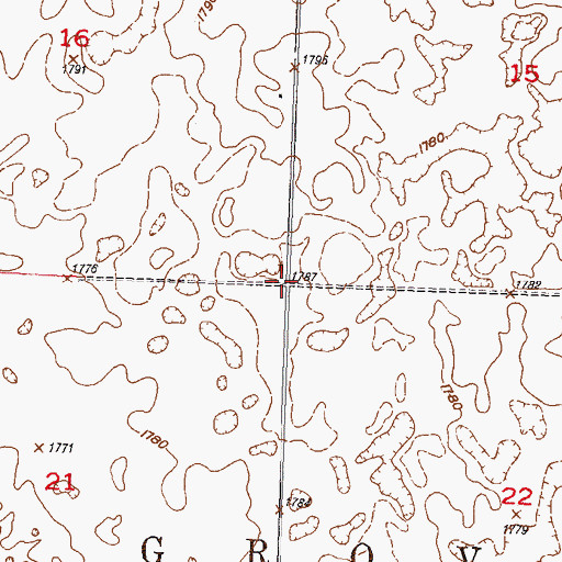 Topographic Map of Township of Grover, ND
