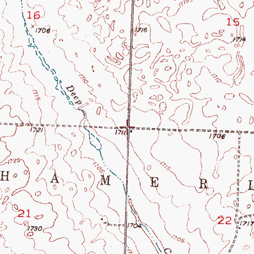Topographic Map of Township of Hamerly, ND