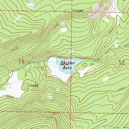 Topographic Map of Boulder Lake, CO