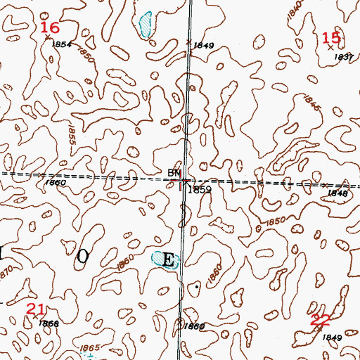 Topographic Map of Township of Ivanhoe, ND
