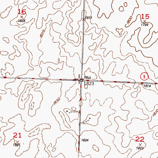 Topographic Map of Township of McKinney, ND