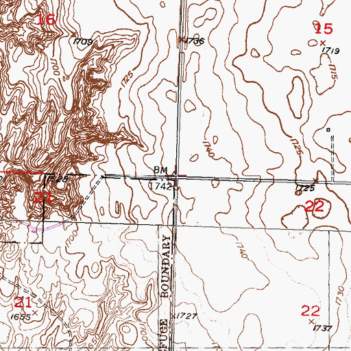 Topographic Map of Township of Muskego, ND