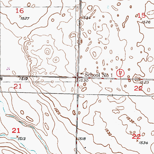 Topographic Map of Township of Prescott, ND