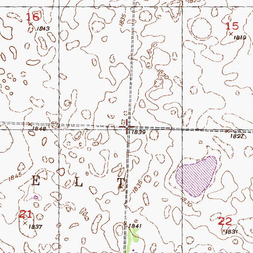 Topographic Map of Township of Roosevelt, ND