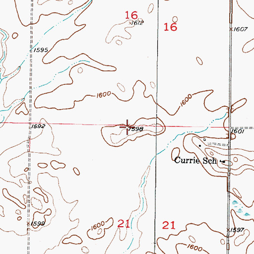 Topographic Map of Township of Currie, ND