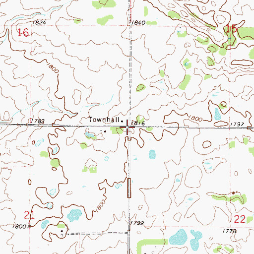 Topographic Map of Township of Maryville, ND