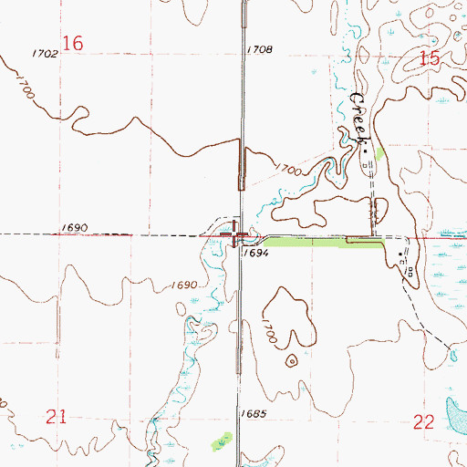 Topographic Map of Township of Shell Valley, ND