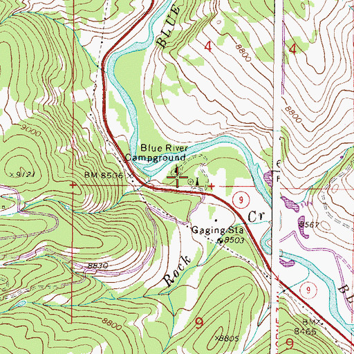 Topographic Map of Blue River Campground, CO