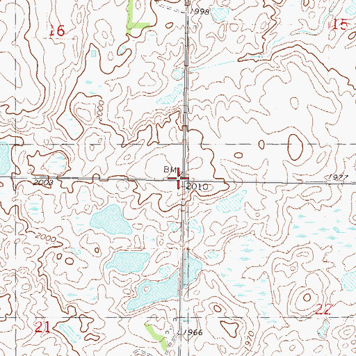 Topographic Map of Township of Highland, ND