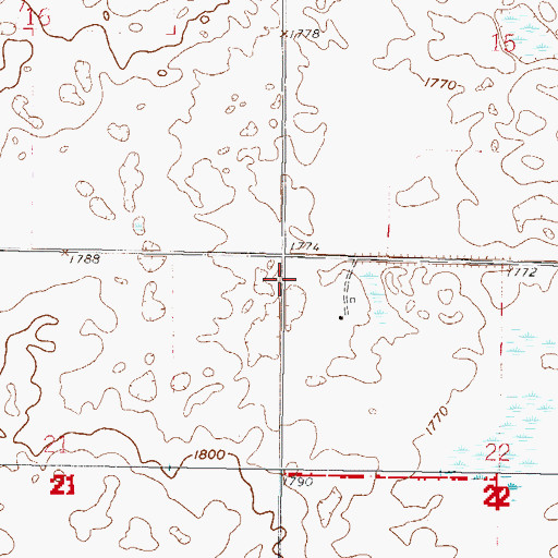 Topographic Map of Township of Lincoln Dale, ND