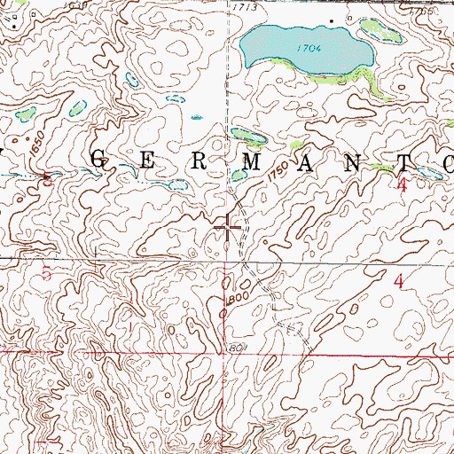 Topographic Map of Township of New Germantown, ND