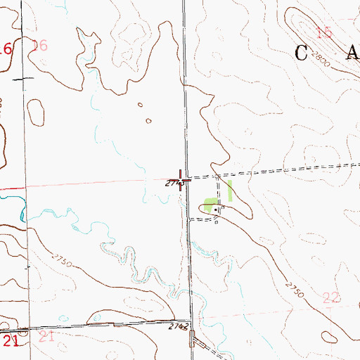 Topographic Map of Township of Carroll, ND