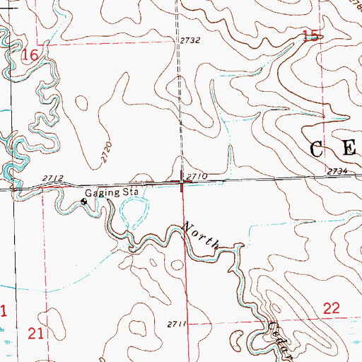 Topographic Map of Township of Cedar Creek, ND