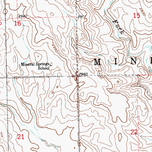 Topographic Map of Township of Mineral Springs, ND