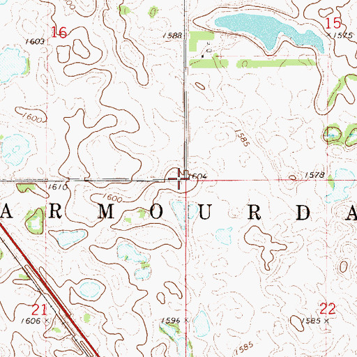 Topographic Map of Township of Armourdale, ND