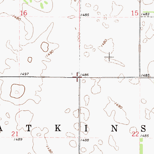 Topographic Map of Township of Atkins, ND