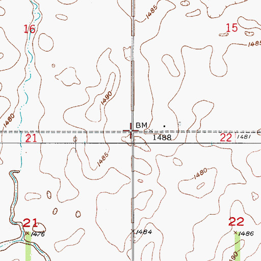 Topographic Map of Township of Bethel, ND