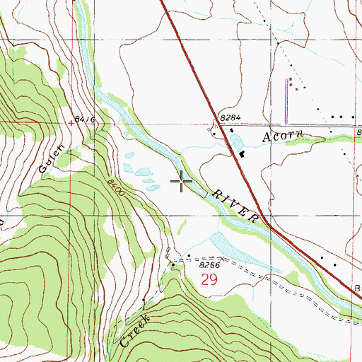 Topographic Map of Acorn Creek, CO