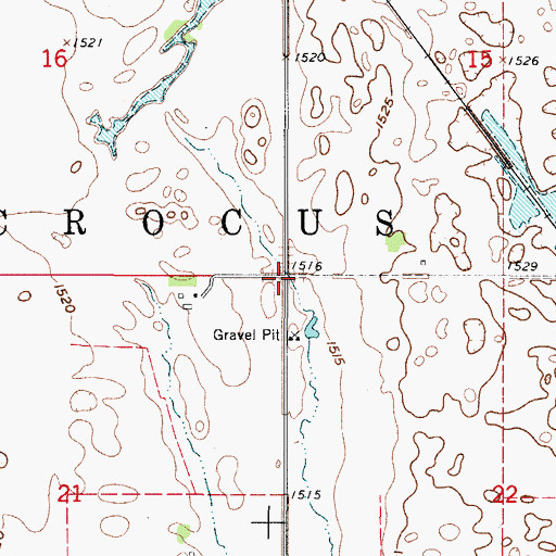 Topographic Map of Township of Crocus, ND