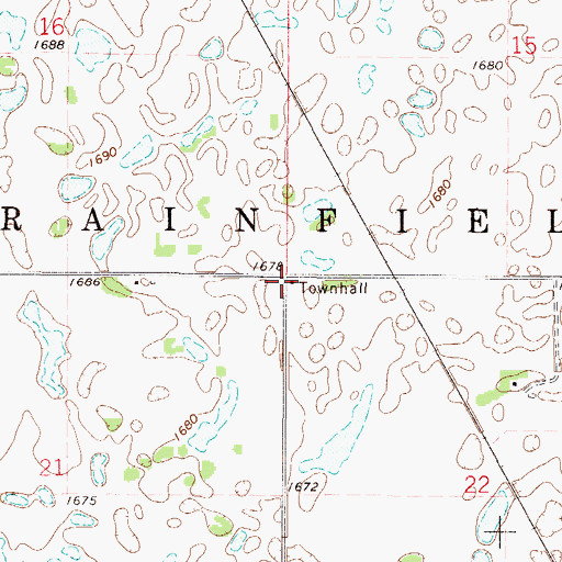 Topographic Map of Township of Grainfield, ND