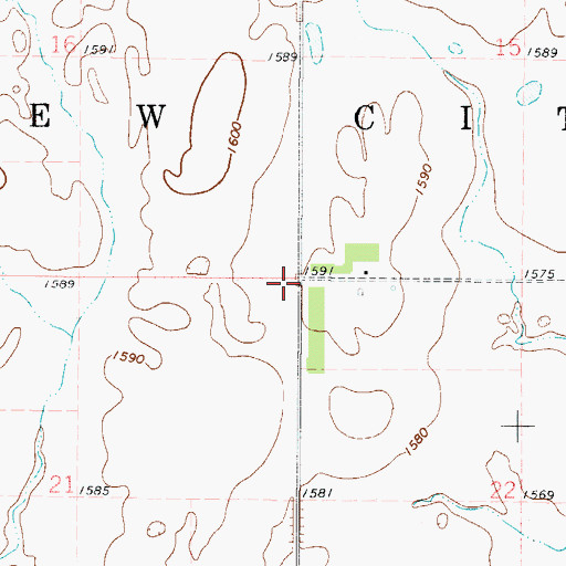 Topographic Map of Township of New City, ND