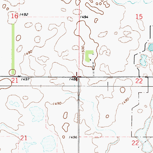 Topographic Map of Township of Olson, ND