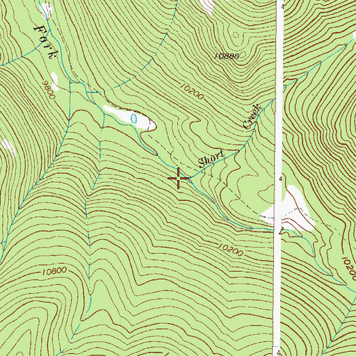Topographic Map of Short Creek, CO