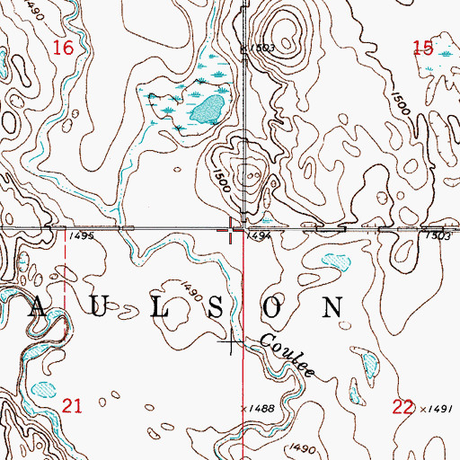 Topographic Map of Township of Paulson, ND