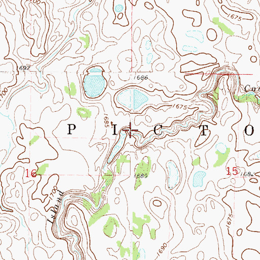 Topographic Map of Township of Picton, ND
