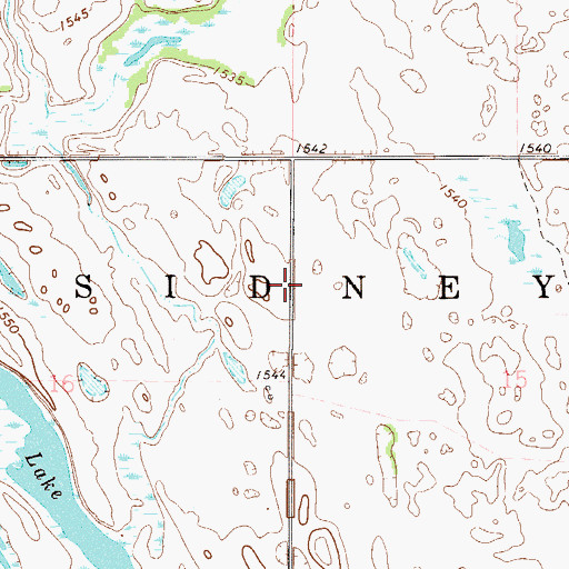 Topographic Map of Township of Sidney, ND