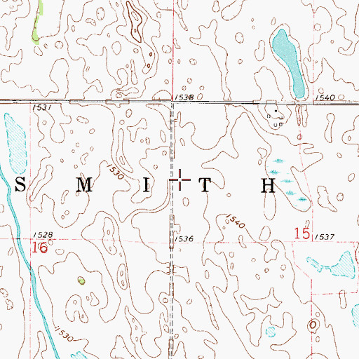 Topographic Map of Township of Smith, ND