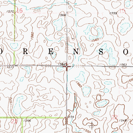 Topographic Map of Township of Sorenson, ND