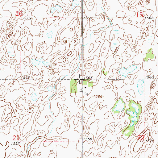 Topographic Map of Township of Teddy, ND