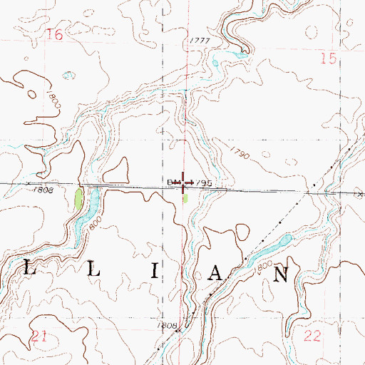 Topographic Map of Township of Brillian, ND