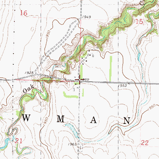 Topographic Map of Township of Newman, ND