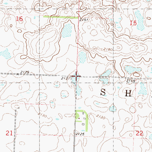 Topographic Map of Township of Shealy, ND