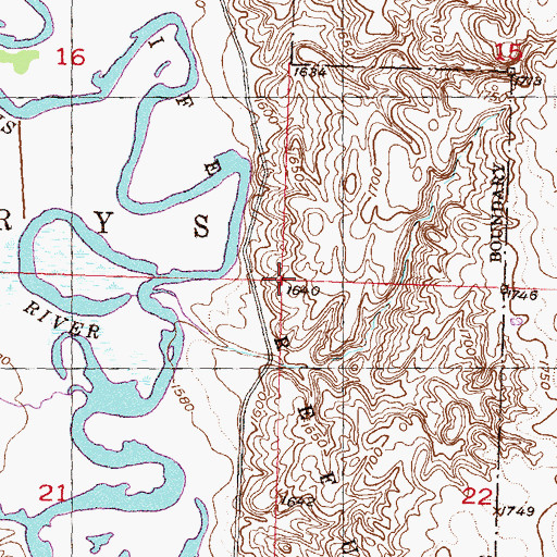 Topographic Map of Township of Saint Marys, ND