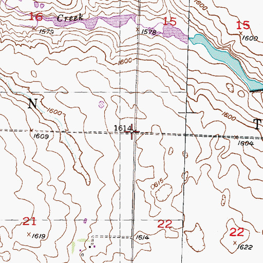 Topographic Map of Township of Tatman, ND