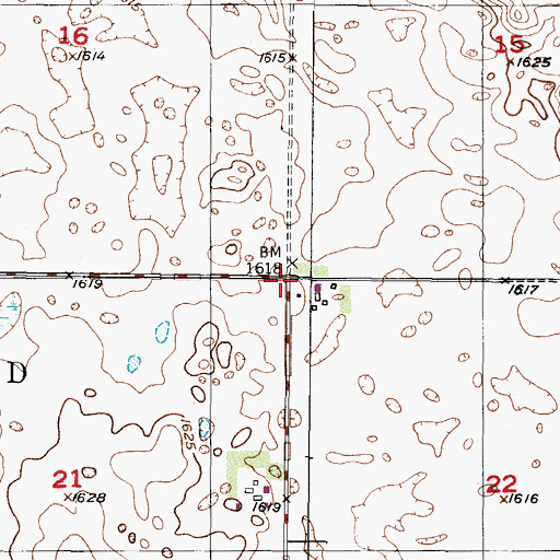 Topographic Map of Township of Forward, ND