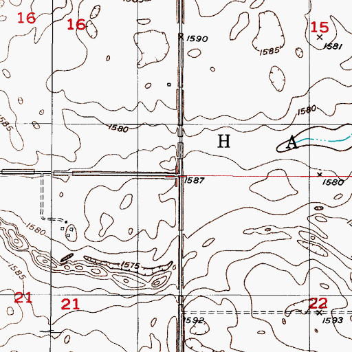 Topographic Map of Township of Hamburg, ND