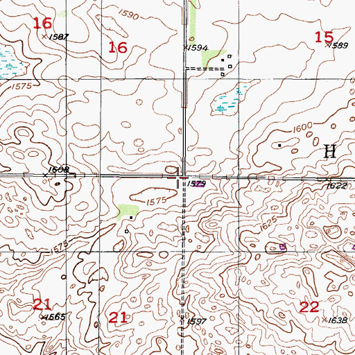 Topographic Map of Township of Heimdal, ND
