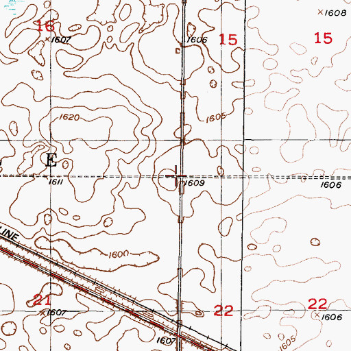 Topographic Map of Township of Hillsdale, ND
