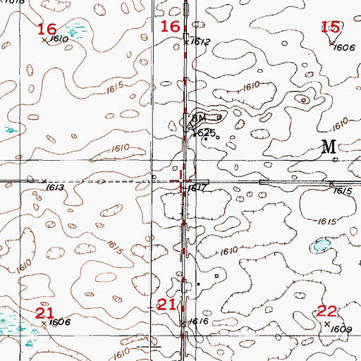 Topographic Map of Township of Manfred, ND