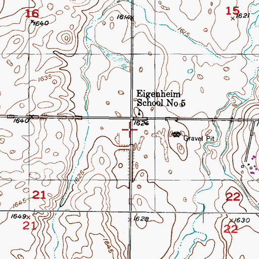 Topographic Map of Township of Rusland, ND