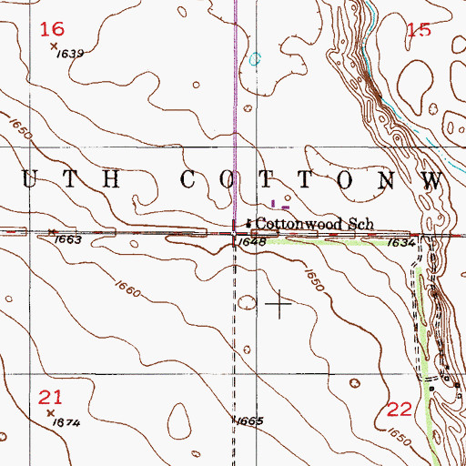 Topographic Map of Township of South Cottonwood, ND