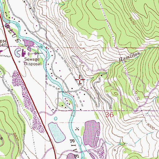 Topographic Map of Hamilton Creek, CO