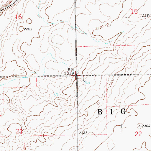 Topographic Map of Township of Big Stone, ND