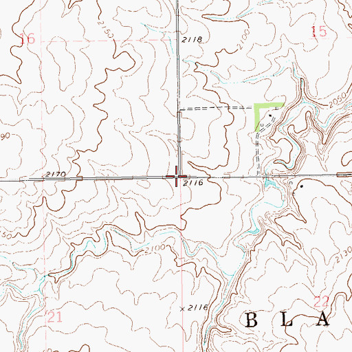Topographic Map of Township of Blacktail, ND