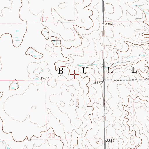 Topographic Map of Township of Bull Butte, ND